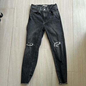 Levi high rise straight jeans